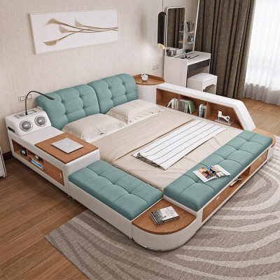 Polster 180x200 Multifunktion Regal USB Liege Design Bett Big Betten Leder Bekleding 180x200 Multifunctionele plank USB Bedontwerp Groot Bedden Leer