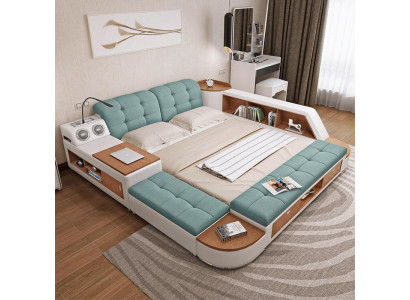 Polster 180x200 Multifunktion Regal USB Liege Design Bett Big Betten Leder Bekleding 180x200 Multifunctionele plank USB Bedontwerp Groot Bedden Leer