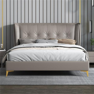 Bedden Leder Hotel Luxe Bekleding Italiaanse Meubels Design Bed Slaapkamer