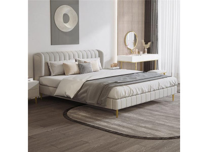 Bedden Dubbele Slaapkamer Luxe Chesterfield Designer Bed Leder Hotel