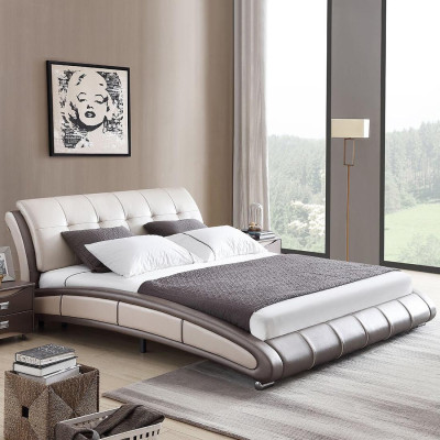 Ontwerp leren bed gestoffeerd dubbel hotelbed slaapkamer huwelijk 180x200 cm.