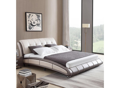 Ontwerp leren bed gestoffeerd dubbel hotelbed slaapkamer huwelijk 180x200 cm.