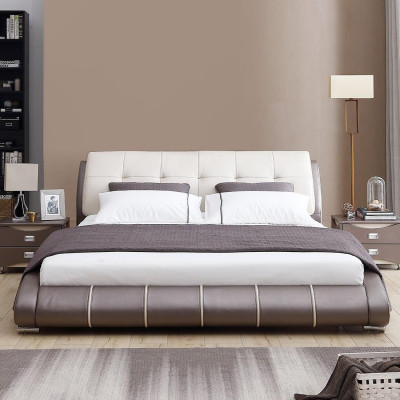 Ontwerp leren bed gestoffeerd dubbel hotelbed slaapkamer huwelijk 180x200 cm.