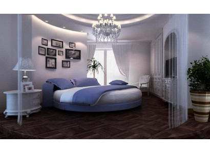 Rond leren bed 200x200 Luxe bekleding Ronde bedden Ronde stof Hotel