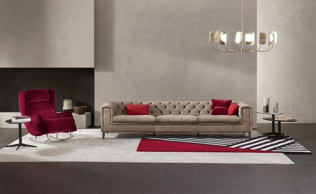 Bankstel 4-zits leren bankstellen Luxe design bank Nieuw Luxe bank Chesterfield Nieuw