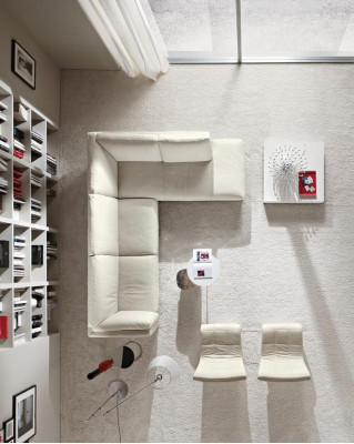 Prianera bank hoekbank woonkamer design leer modern L-vorm