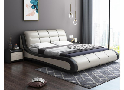 Luxe gestoffeerde bedden textiel dubbel nieuw slaapkamer design bed leer