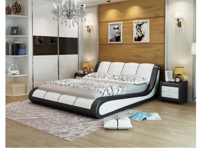 Bedden Luxe Slaapkamermeubels Dubbel Bed Ontwerp Stof Hotel Blauw