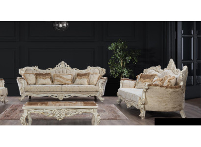 Bankstel 3+3-zitsbankensemble Bank Banken Fauteuils Zetel Stof Barok Set Groep
