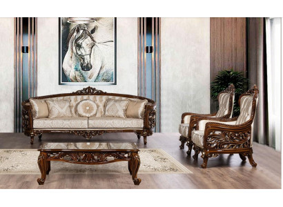 Set groep bankstel 3+1+1 zitsbank fauteuil banken stof woonkamer 3-delig