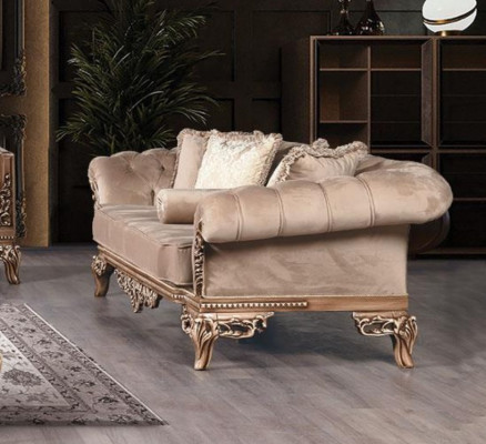 Bankstel 3+3 zitter Chesterfield bank fauteuil luxe set stof set 2-delig