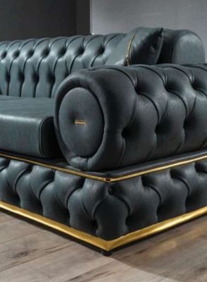 Garnituur Luxe Chesterfield Bankstel 3+3 zits Bank Fauteuil Banken Leer 2-delig