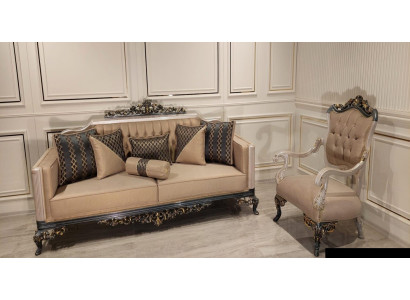 Luxury set bankstel set 3+1 zitsbank bank bank fauteuils stof 2-delig set.