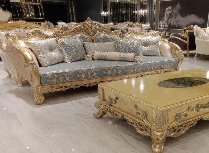 Zitbank Driepersoonsbank 3-zitsbank Stof Stijl Barok Rococo Meubels Klassiek