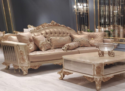 Zitbank driezitsbank 3-zits klassieke bank banken stijl barok fluweel nieuw