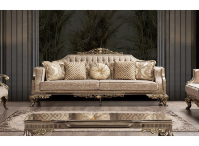 Driepersoons bank 3-zits bank Bankstellen Stof Barok Rococo Bank Ontwerp woonkamer