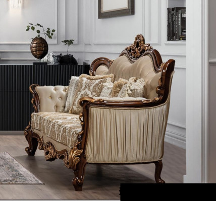 Bankstel 3-zits barok rococo stof driezits bankstellen luxe woonkamer barokstijl