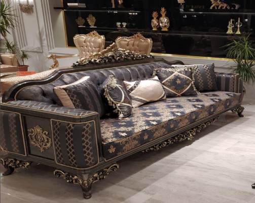 Bankstel 3-zits meubel stof driezits banken luxe woonkamer barok stijl 3-zits nieuw