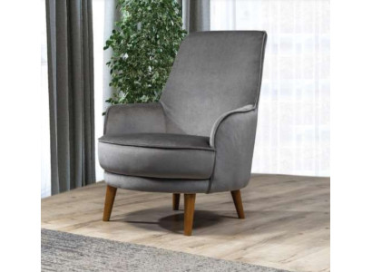 Zetel Stoel Modern Design Woonkamer Bekleed Eenzitter Relax Grijs Stijl Luxe