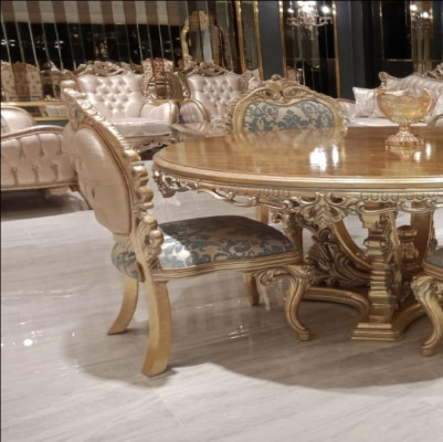 Eetkamerstoel Stoel Stoelen Hout Luxe Eetkamer Eten Stof Stijl Barok Leuning