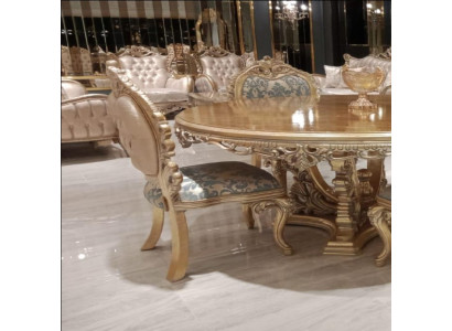 Eetkamerstoel Stoel Stoelen Hout Luxe Eetkamer Eten Stof Stijl Barok Leuning