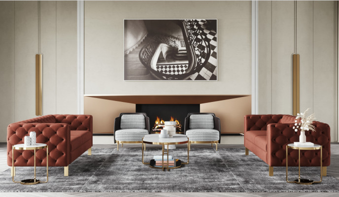 Bankstelset Zitkussen 4-delig. Woonkamerset Bankstellen Luxe