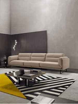 Bankstel 4 zits leren bankstellen Luxe design bank Beige Luxe gestoffeerde vierzitter xxl