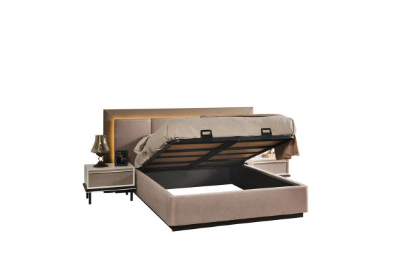 Slaapkamer Set Bed 2x Nachtkastjes Kledingkast Luxe nieuw 4-delig