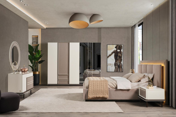 Slaapkamer set bed 2x nachtkastjes kaptafel luxe nieuw 6-delig design