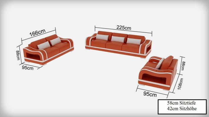 Leren bank bank woonlandschap 3+2+1 zits set modern ontwerp bankstel G8030D