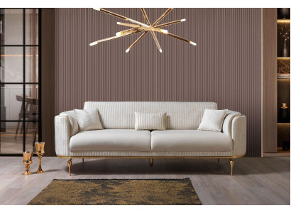 Moderne woonkamerbank Luxe wit Gestoffeerde banken 3-zits