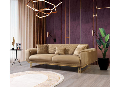 Luxe bankstel 3-zits woonkamer Beige Moderne design 234cm Bankstellen Meubels