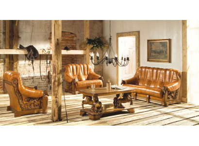 Woonkamer bankstel bank zitbank bankstel leer hout 3+2 set meubilair nieuw   Woonkamer bankstel bank zitbank bankstel leer hout 3+2 set meubilair nieuw