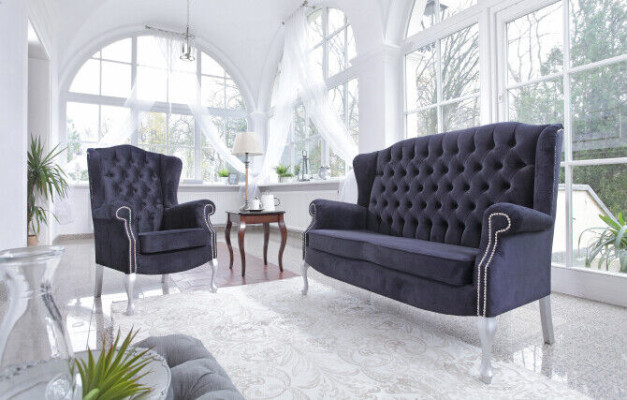 Klassieke Chesterfield bankstel 3+2+1 zits bank bankstel fluweel Nieuw