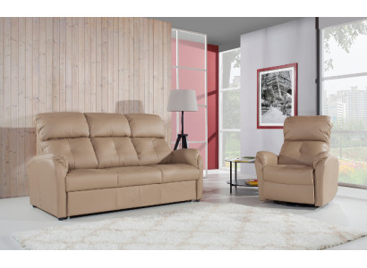 Bankstel 3+2 zits set Designbank Beklede bank 100% leer Slaapfunctie
