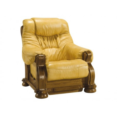 Bankstel hout leer 3+2+1 Compleet set Klassiek bankstel Zitkussen