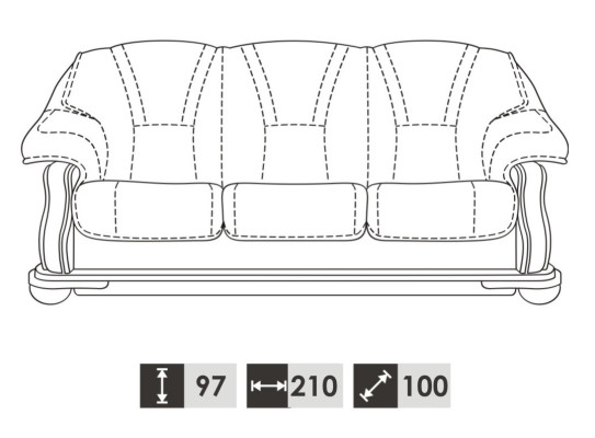 Sofaset 3+1+1 zits klassieke woonlandschaps gestoffeerde banken banken Nieuw