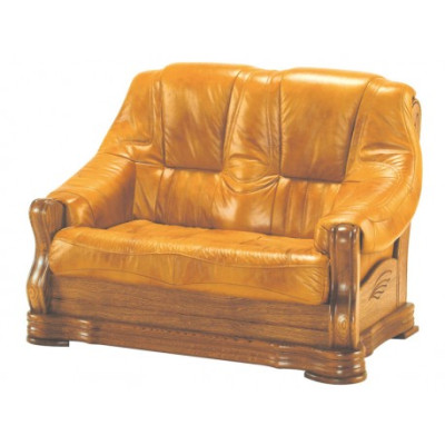 Bankstel Hout Leer 3+2+1 Compleet Set Klassiek Zitkussen Bankstel