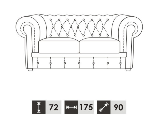 Bankstel 2-zits Chesterfield design Relax banken Bekleding Moderne bankstellen