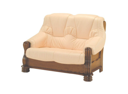 Sofa 2 zitsbank Bank Sofas Banken Woonkamer Hout Leer Tweezits Meubels Nieuw