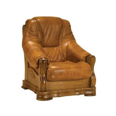 Fauteuil Tv houten fauteuil echt leer gestoffeerde zitting lounge clubmeubels nieuw