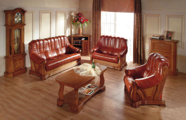 Compleet leren bankstel set leren bankstellen luxe woonkamer banken 3+2