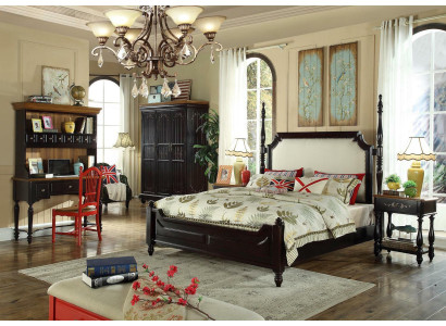 Slaapkamer landhuisstijl houten meubels Complete set groep Bedden Nieuw bed