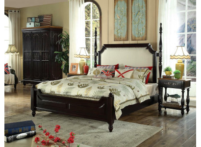 Amerikaanse houten bedden luxe echt houten meubels slaapkamerbed 3-delig set nieuw