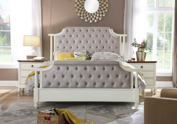 Slaapkamer Compleet Set Koninklijk Barok Bed Kaptafel Nachtkastje 6 delig.