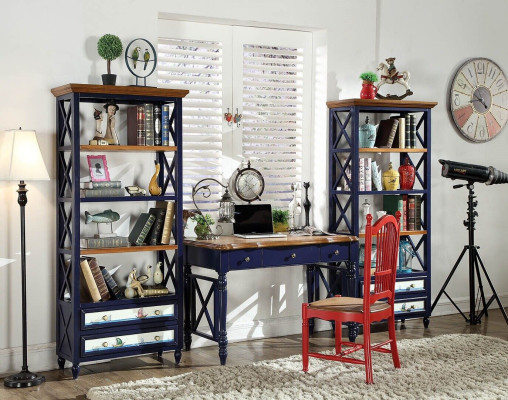 Schrijftafel 2-delig set Tafel Kast Werkkamer Echt houten meubels Kantoor Eettafel