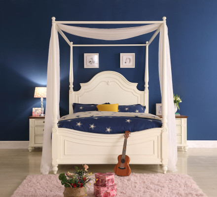 Hemelbed Echt hout Bedontwerp Luxe Bedden Klassieke slaapkamermeubelen Nieuw