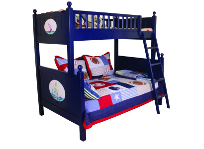 Klassiek kinderbed stapelbed blauw hoogslaper speelbed kinderbed stapelbed