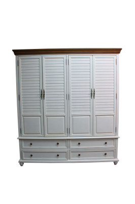 Luxe kledingkast van houten kast, kast, slaapkamer, kleedkamer, meubels, echt hout.