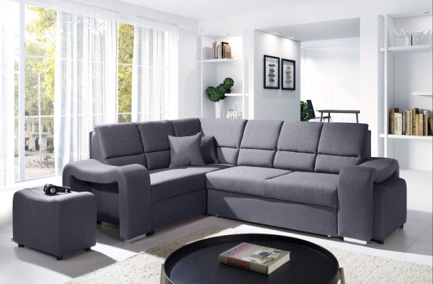Slaapbank Designerbank met slaapfunctie + opbergruimte hoekbank bank NIEUW!